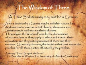 The Wisdom of Three Separates Genius from Solutionary